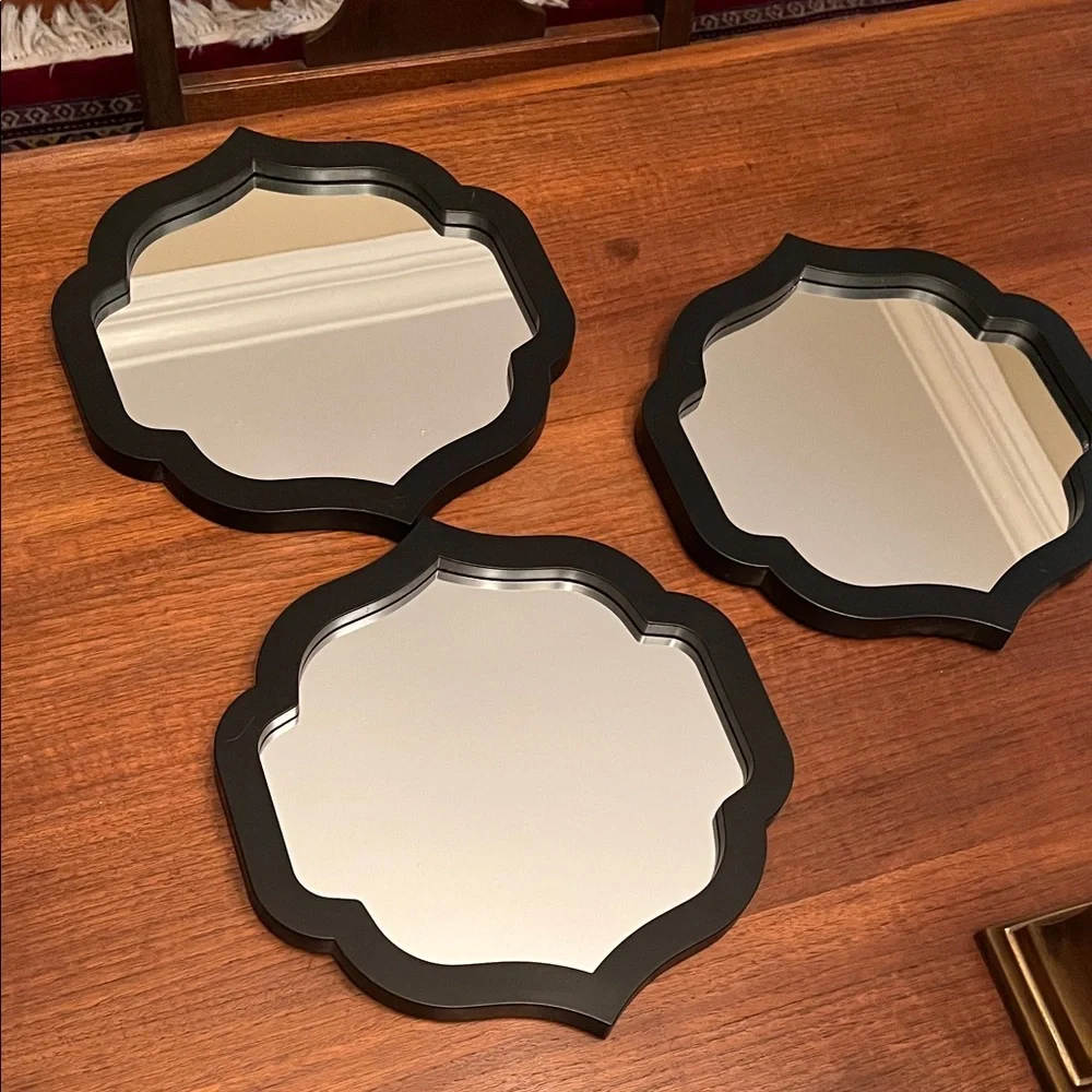 Black Framed Wall Mirrors Set